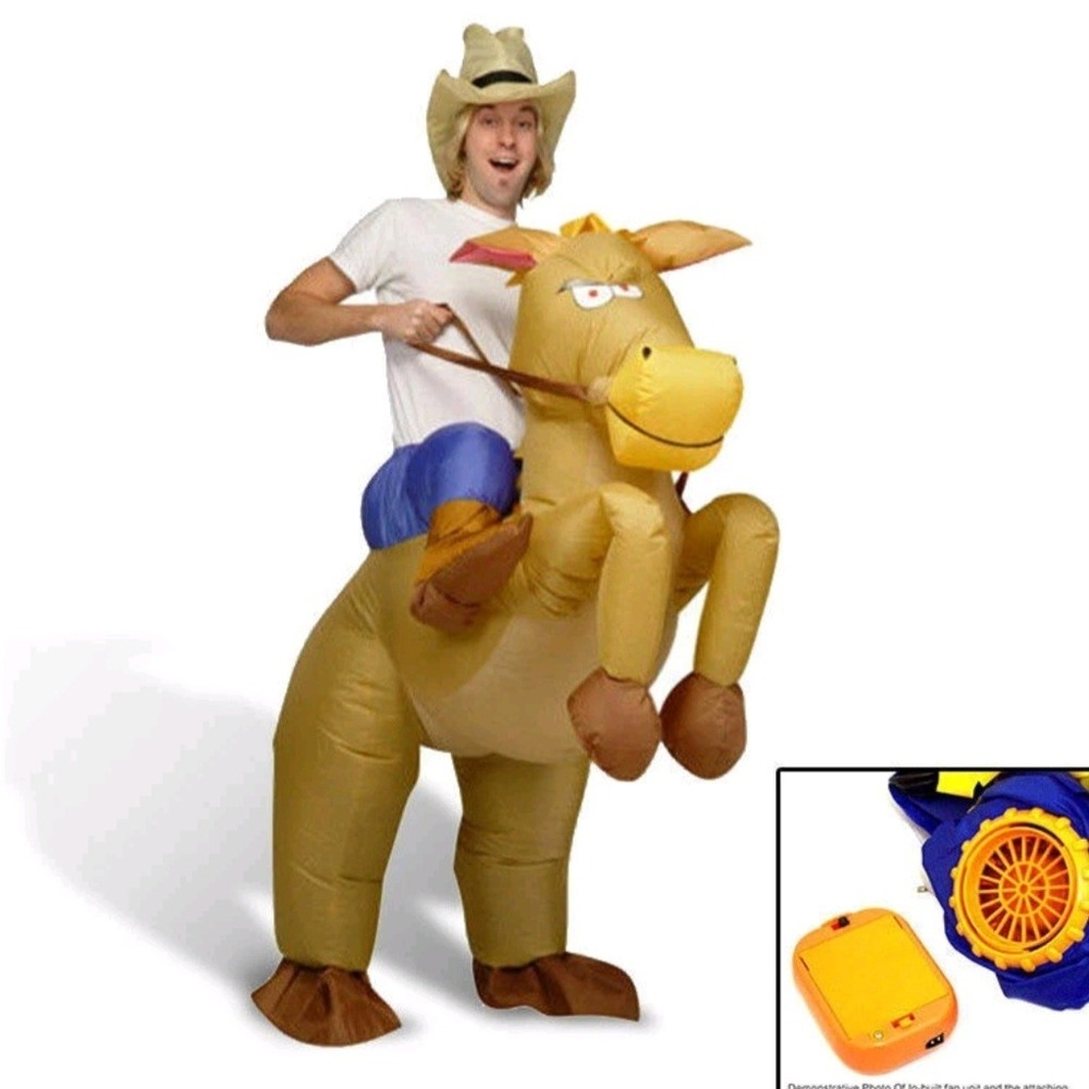 Vintage Gemmy Totally Ghoul Airblown Adult Inflatable Costume Riding Horse